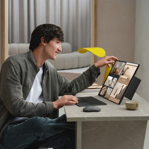 ASUS Zenbook Duo UX8407AA-SN586W Intel Core Ultra X9 378H Hybrid (2-in-1) 35.6 cm (14") Touchscreen 3K 32 GB LPDDR5x-SDRAM 1 TB SSD Wi-Fi 7 (802.11be) Windows 11 Home Grey