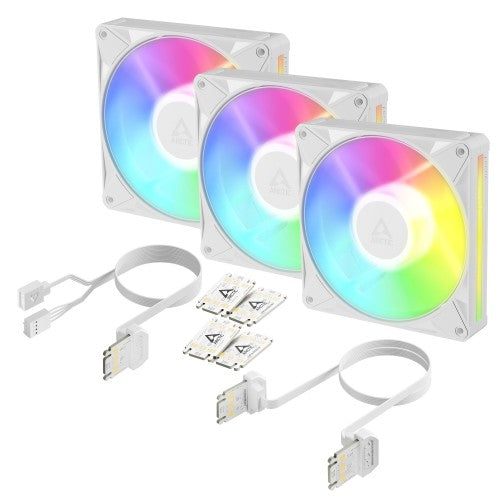 ARCTIC BioniX P14 A-RGB (White) – 3 Pack 140 mm PWM Fan with Daisy Chain