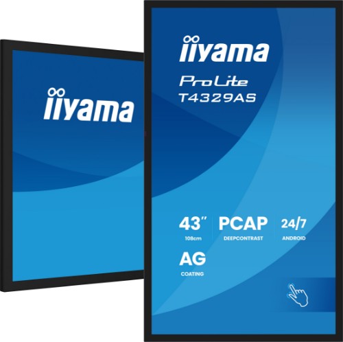 iiyama T4329AS-B1AG computer monitor 108 cm (42.5") 3840 x 2160 pixels 4K Ultra HD LED Touchscreen Black