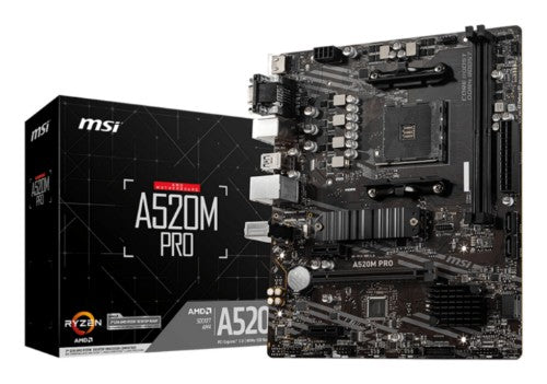 MSI A520M PRO motherboard AMD A520 Socket AM4 micro ATX