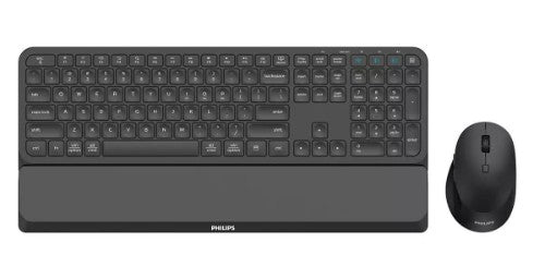 Philips 6000 series SPT6607B/26 keyboard Mouse included Universal RF Wireless + Bluetooth QWERTZ German Black