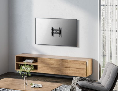 Manhattan Wall Mount for TV & Monitors (Fixed Ultra Slim), For screens 23" to 42", VESA compatability: all between 75x75mm and 200x200mm - check the dimensions of the four mounting holes on back of screen to ensure it fits, Max 45kg, Black, Bracket