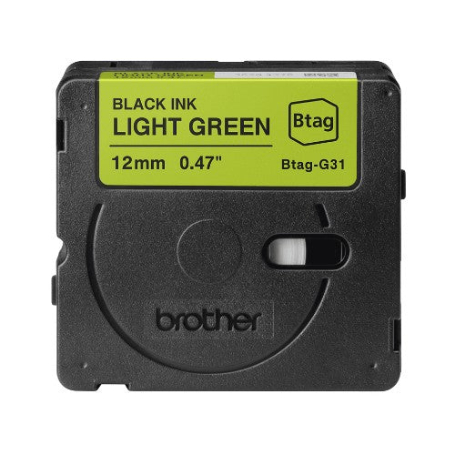 Brother BTAG-G31 DirectLabel-etikettes black on green bright 12mm x 4m for Brother Btag 12mm