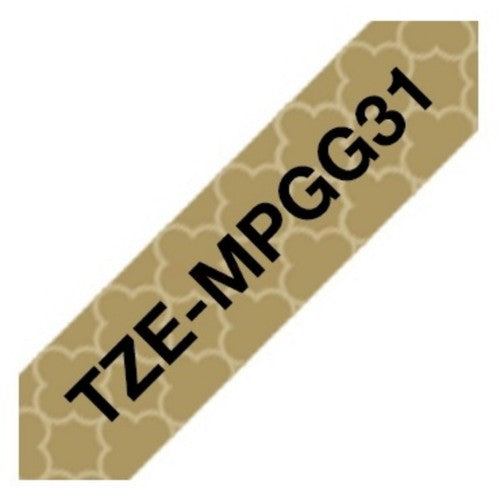 Brother TZ-EMPGG31 DirectLabel black on gold Laminat 12mm x 4m for Brother P-Touch TZ 3.5-18mm/6-12mm/6-18mm/6-24mm/6-36mm