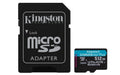 Kingston Technology 512GB microSDXC Canvas Go Plus Gen4 200MB/s A2 U3 V30 Card + Adapter