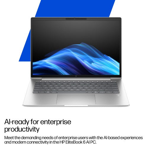 HP EliteBook 6 G1i AI PC Intel Core Ultra 5 225U Laptop 40.6 cm (16") WUXGA 24 GB DDR5-SDRAM 512 GB SSD Wi-Fi 6E (802.11ax) Windows 11 Pro Silver