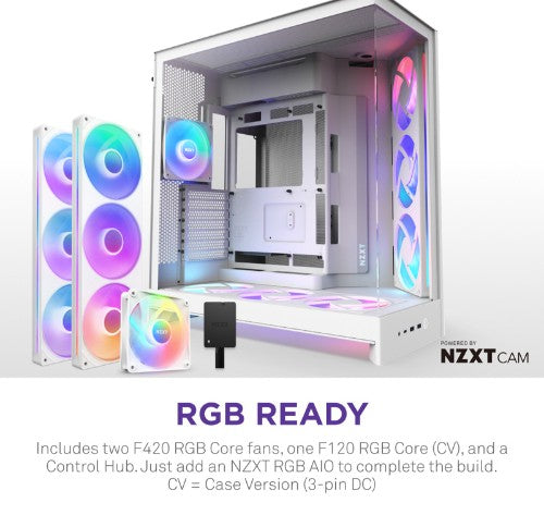 NZXT H9 Flow RGB+ Midi Tower White