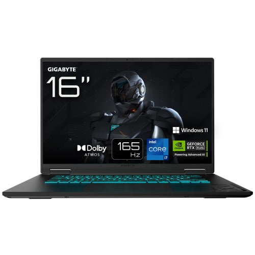 GIGABYTE Gaming A16 Laptop - 16", 165Hz WUXGA, Intel Core i7-13620H, NVIDIA RTX 5060 GPU, 16GB DDR5 5200MHz, 1 x Gen4 1TB SDD, Windows 11 Home, 2Y Warranty, Dolby Atmos, GAMING A16 CVHI3UK894SH