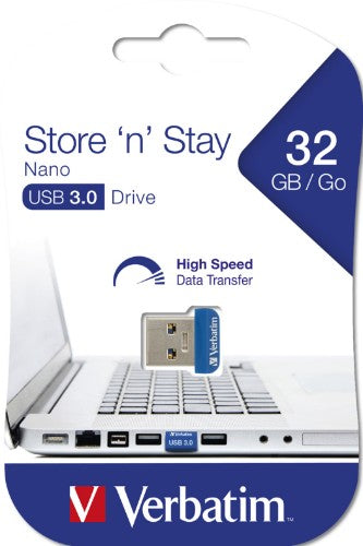 Verbatim Store 'n' Stay NANO - USB 3.0 Drive 32 GB - Blue