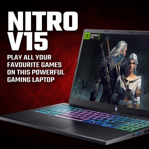 Acer Nitro V 15 ANV15-A31-R81Z AMD Ryzen 5 150 16GB RAM 512GB SSD RTX 5060 15.6" Windows 11 Home Gaming Laptop