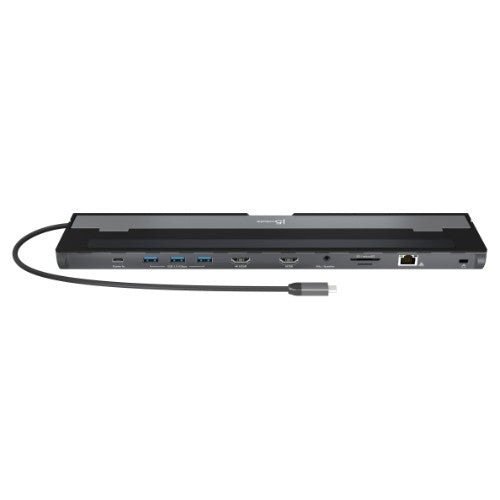 j5create JCD542-N USB-C® Dual HDMI™ Docking Station, includes 2x HDMI ports and 4x USB ports, Grey & Black