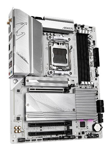 GIGABYTE B650 AORUS ELITE AX ICE Motherboard - Supports AMD Ryzen 9000 CPUs, 12+2+2 Phases Digital VRM, up to 8000MHz DDR5 (OC), 1xPCIe 5.0 + 2xPCIe 4.0 M.2, Wi-Fi 6E, 2.5GbE LAN, USB 3.2 Gen 2x2