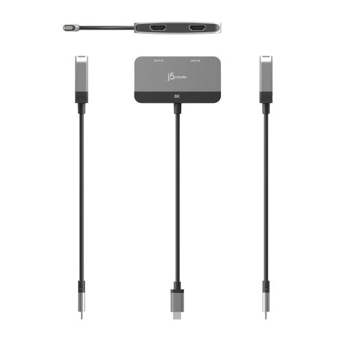 j5create JCA465 - 8K USB-C® to Dual HDMI™ Display Adapter