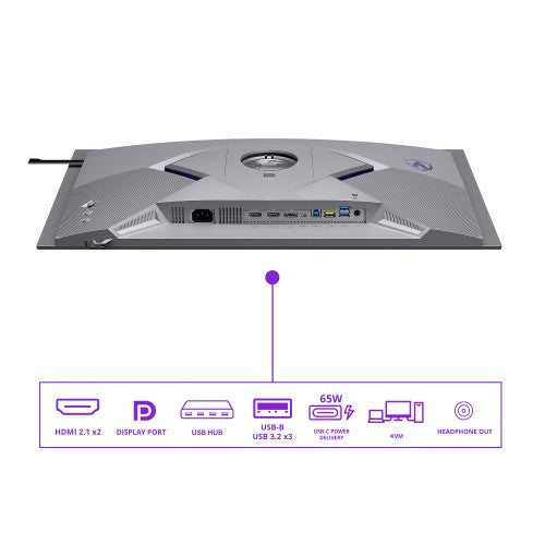 AOC AGON PRO AGP277QKDC computer monitor 67.3 cm (26.5") 2560 x 1440 pixels Quad HD OLED Grey