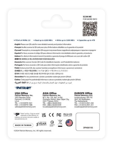 Patriot Memory P400 V4 2 TB M.2 PCI Express 4.0 NVMe