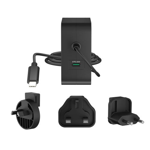 j5create 102W GaN PD USB-C 2-Port Charger with Changeable AC Plugs