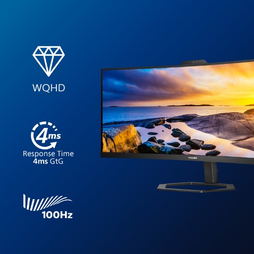 Philips 5000 series 34E1C5600HE/00 computer monitor 86.4 cm (34") 3440 x 1440 pixels 4K Ultra HD LED Black