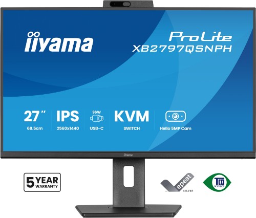 iiyama ProLite XB2797QSNPH-B1 27IN IPS LCD 4MS 2560X1440 350CD/M2 HDMI/DP/USB 2 computer monitor 68.6 cm (27") 2560 x 1440 pixels Quad HD Black