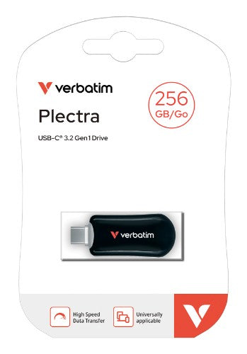 Verbatim Plectra USB-C Flash Drive Black 256GB