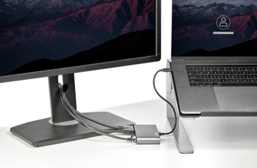 StarTech.com Thunderbolt 3 Mini Dock - Portable Dual Monitor Docking Station w/HDMI 4K 60Hz, 2x USB-A Hub (3.0/2.0), GbE - 11in/28cm Cable - TB3 Multiport Adapter - Mac/Windows