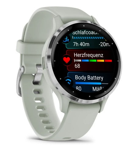 Garmin Venu 3S 3.05 cm (1.2") AMOLED 41 mm Digital 390 x 390 pixels Touchscreen Grey, Silver Wi-Fi GPS (satellite)