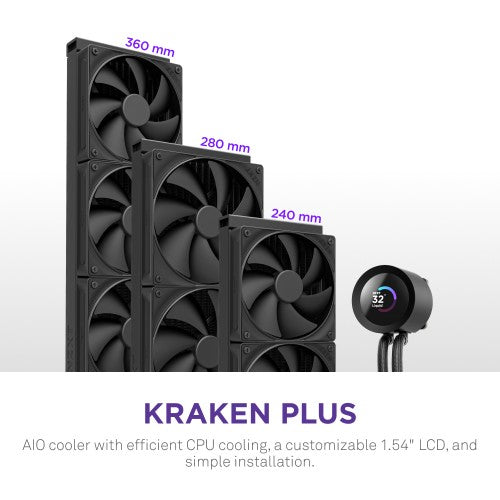 NZXT Kraken Plus 360 Processor All-in-one liquid cooler 12 cm Black