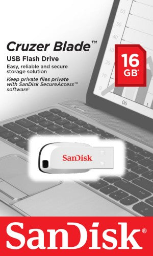 SanDisk Cruzer Blade USB flash drive 16 GB USB Type-A 2.0 White