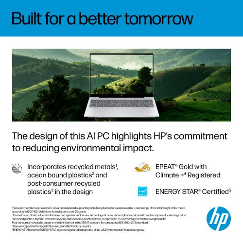 HP OmniBook 7 AI 16-ay0003na Intel Core Ultra 5 225H Laptop 40.6 cm (16") 2K 16 GB DDR5-SDRAM 1 TB SSD Wi-Fi 6E (802.11ax) Windows 11 Home AI PC Silver
