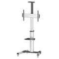 Manhattan Trolley Mount Stand for TV & Monitors, For screens 37" to 65", VESA compatibility: all between 200x200 to 600x400mm - check the dimensions of the four mounting holes on back of screen to ensure it fits, Max 50kg, Silver, LFD, Bracket, Lifetime W