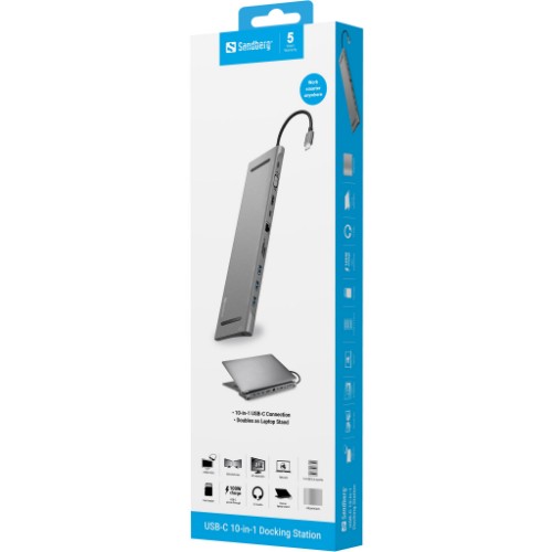 Sandberg USB-C 10-in-1 Docking Station