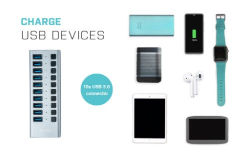 i-tec USB 3.0 Charging HUB 10 port + Power Adapter 48 W
