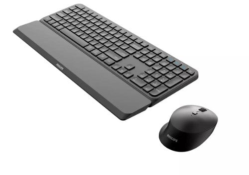 Philips 6000 series SPT6607B/26 keyboard Mouse included Universal RF Wireless + Bluetooth QWERTZ German Black