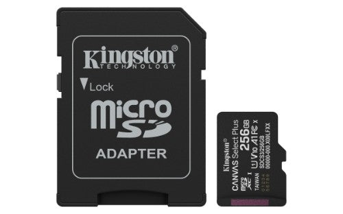 Kingston Technology 256GB microSDXC Canvas Select Plus Gen3 150MB/s A1 Card + Adapter