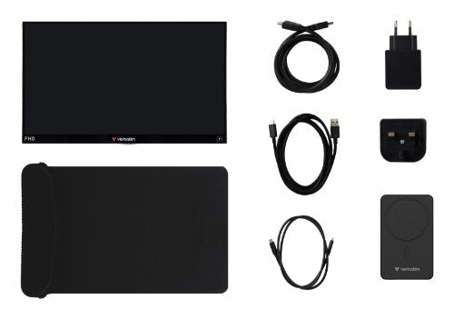 Verbatim Portable Touchscreen Monitor Light 14" Full HD 1080p & Wireless Power Supply