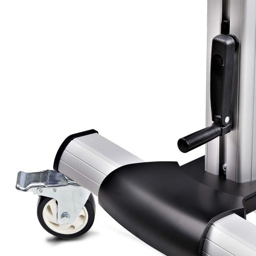 StarTech.com Rolling TV Cart/Stand On Wheels For 60-100inch Flat Screens Up To 220lb (100kg), Height Adjustment via Hand Crank, Mobile/Portable Trolley Mount
