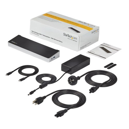 StarTech.com 4K USB-C Dock, Triple UHD 4K Monitor Docking Station, Mac & Windows, USB C to HDMI & DisplayPort, 100W Power Delivery, 5x USB 5Gbps Hub - TAA