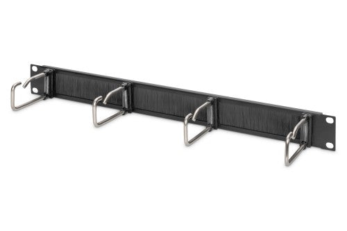 Digitus Cable Management Panel with Steel Rings and Brush Strip for 482.6 mm (19") Cabinets, 1U