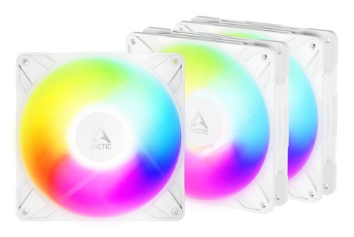 ARCTIC Freezer P14 Pro Reverse A-RGB (White) - 3 Pack - 140 mm A-RGB PWM Fan with Cable Splitter