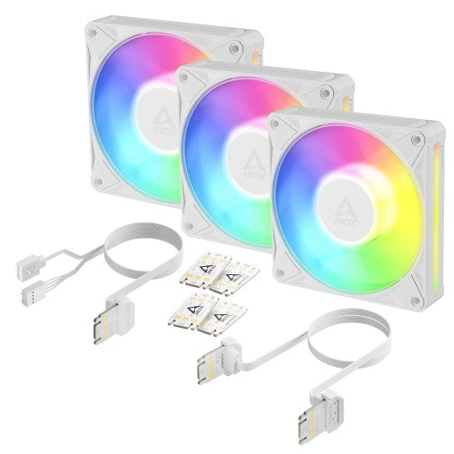 ARCTIC BioniX P12 A-RGB (White) – 3 Pack 120 mm PWM Fan with Daisy Chain