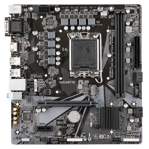 GIGABYTE H610M H Motherboard - Supports Intel Core 14th CPUs, 6+1+1 Hybrid Digital VRM, up to 5600MHz DDR4 (OC), 1xPCIe 3.0 M.2, GbE LAN, USB 3.2 Gen 1