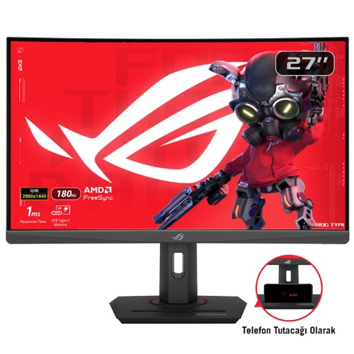 ASUS XG27WCS computer monitor 68.6 cm (27") 2560 x 1440 pixels Wide Quad HD Black
