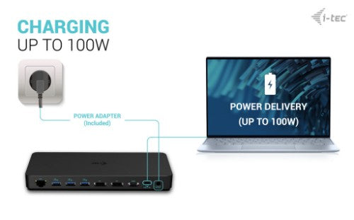 i-tec USB-C Triple Display Docking Station Gen 2 Pro + Power Delivery 100W