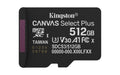 Kingston Technology 512GB micSDXC Canvas Select Plus Gen3 150R A1 Single Pack w/o ADP