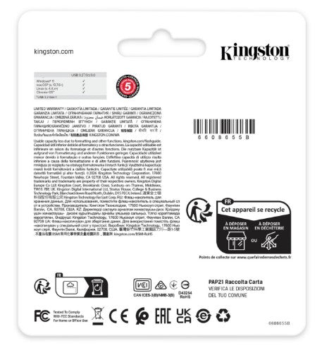 Kingston Technology DataTraveler 128GB Kyson 220MB/s Metal USB 3.2 Gen 1