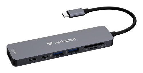 Verbatim USB-C Essentials Multiport Hub 7 ports: HDMI, USB-C, USB-C 3.2 Gen 1, 2 x USB-A 3.2 Gen 1, SD & microSD