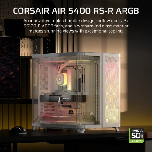 Corsair AIR 5400 RS-R ARGB Midi Tower White