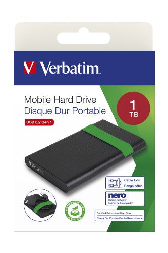 Verbatim Certified Refurbished Hard Drive USB 3.2 Gen 1 1TB