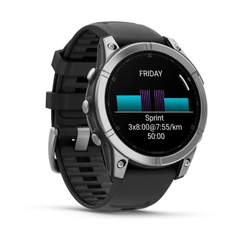 Garmin Fenix E 3.3 cm (1.3") AMOLED 47 mm Digital 416 x 416 pixels Touchscreen Stainless steel Wi-Fi GPS (satellite)