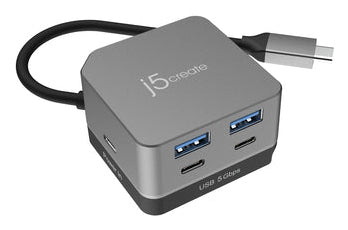 j5create JCD361 Flexible Ports USB-C® 4K144 HDMI™ Hub - Cube Plus 6 in 1, Black/Grey