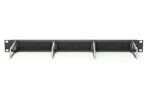 Digitus Cable Management Panel with Steel Rings and Brush Strip for 482.6 mm (19") Cabinets, 1U